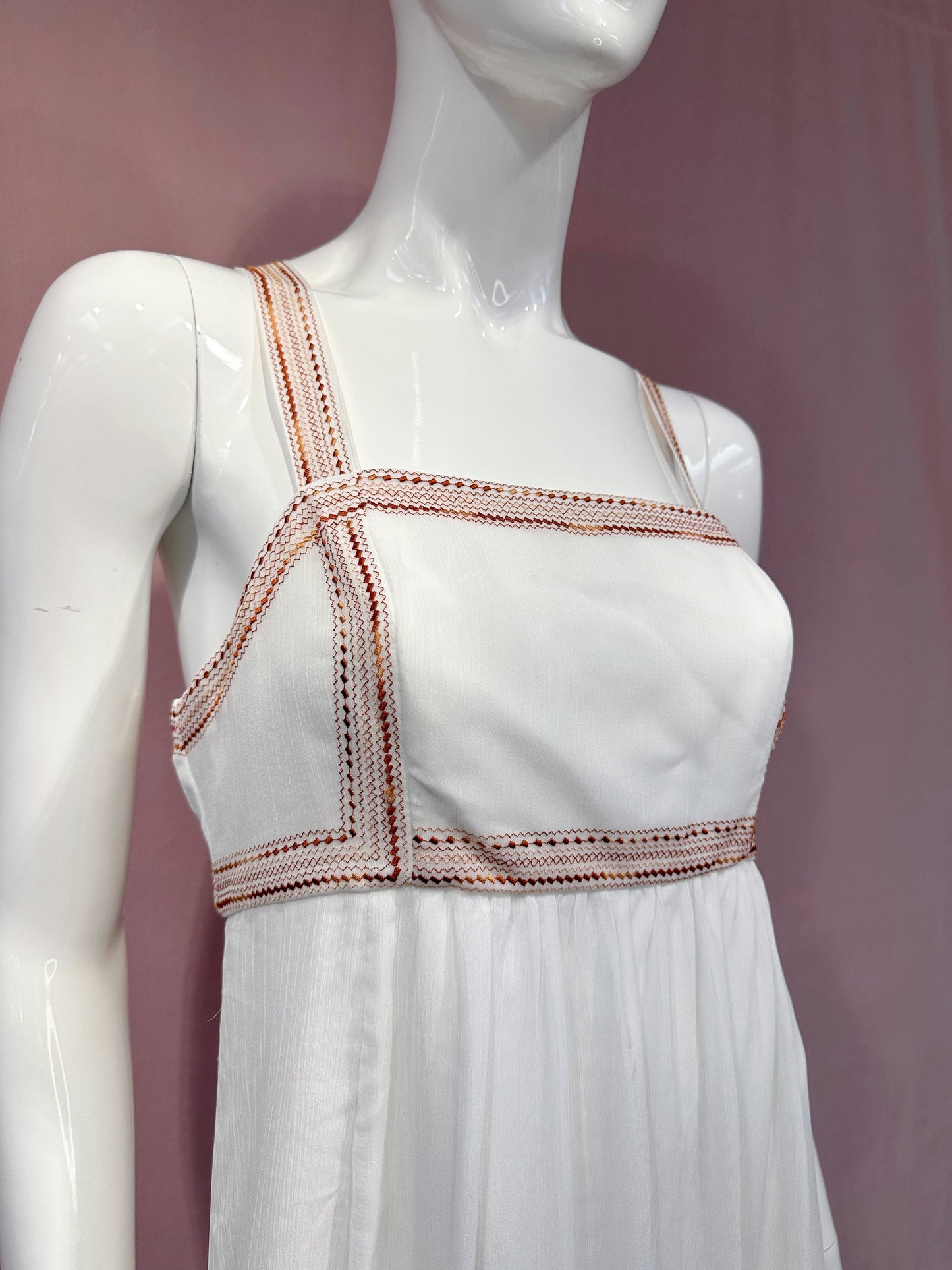 White Bronze Chiffon Dress