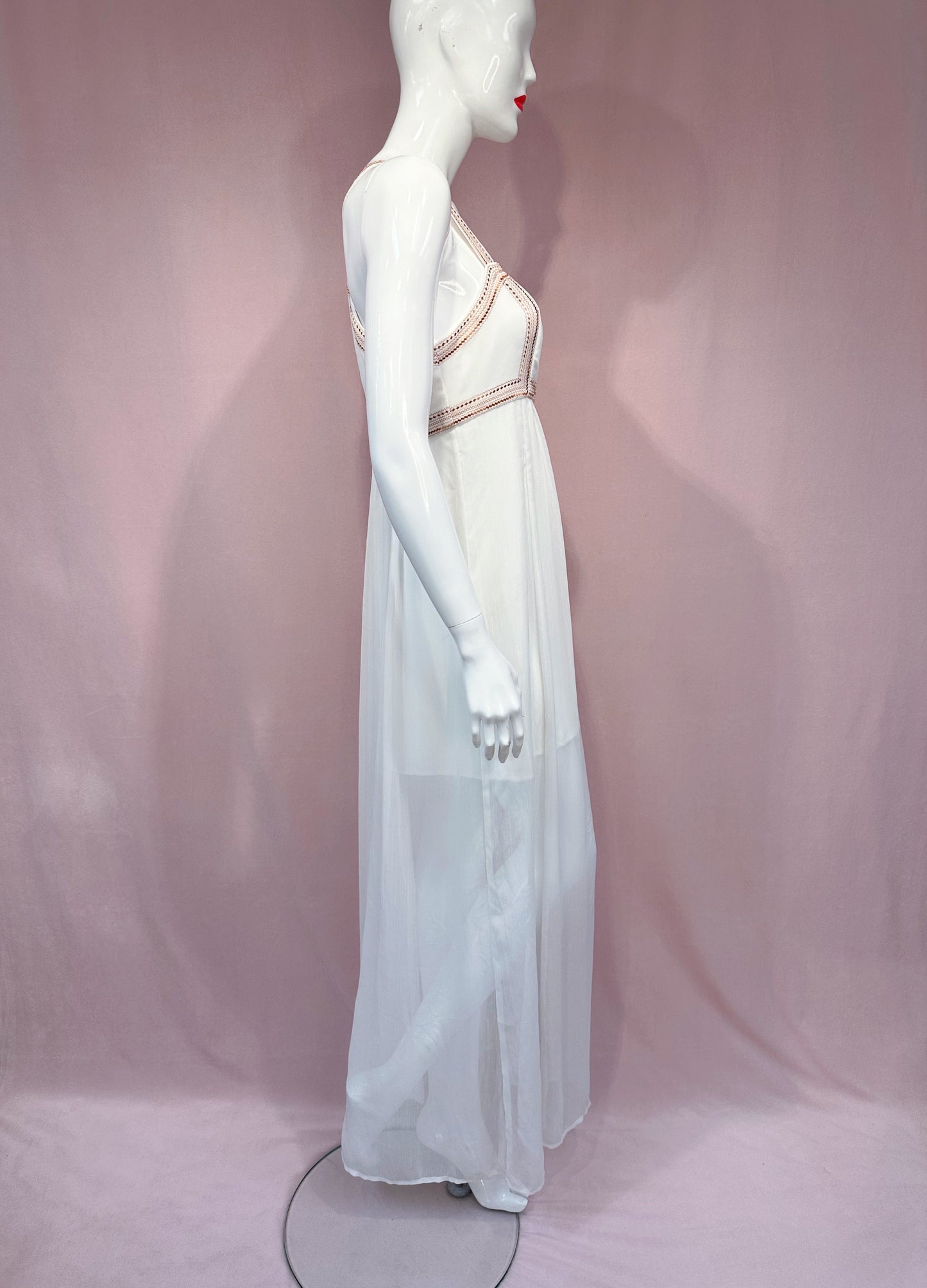 White Bronze Chiffon Dress